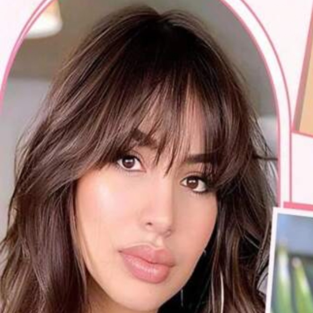 New Clip In Bangs 100% Human Hair Bangs Wispy Natural Brown Clip-In Bangs - Picture 3 of 9